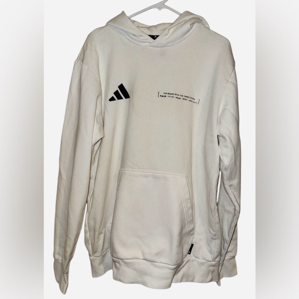 Adidas Men's white Hoodie Sweater large
